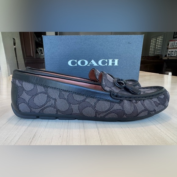 🔥HP🔥 COACH Moira Signature Jacquard Loafers Black/Coal - Size 7.5 - Picture 10 of 14